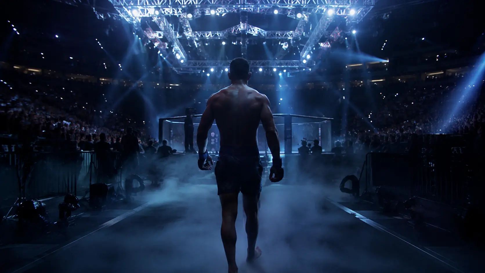 Cena cinematográfica de evento esportivo